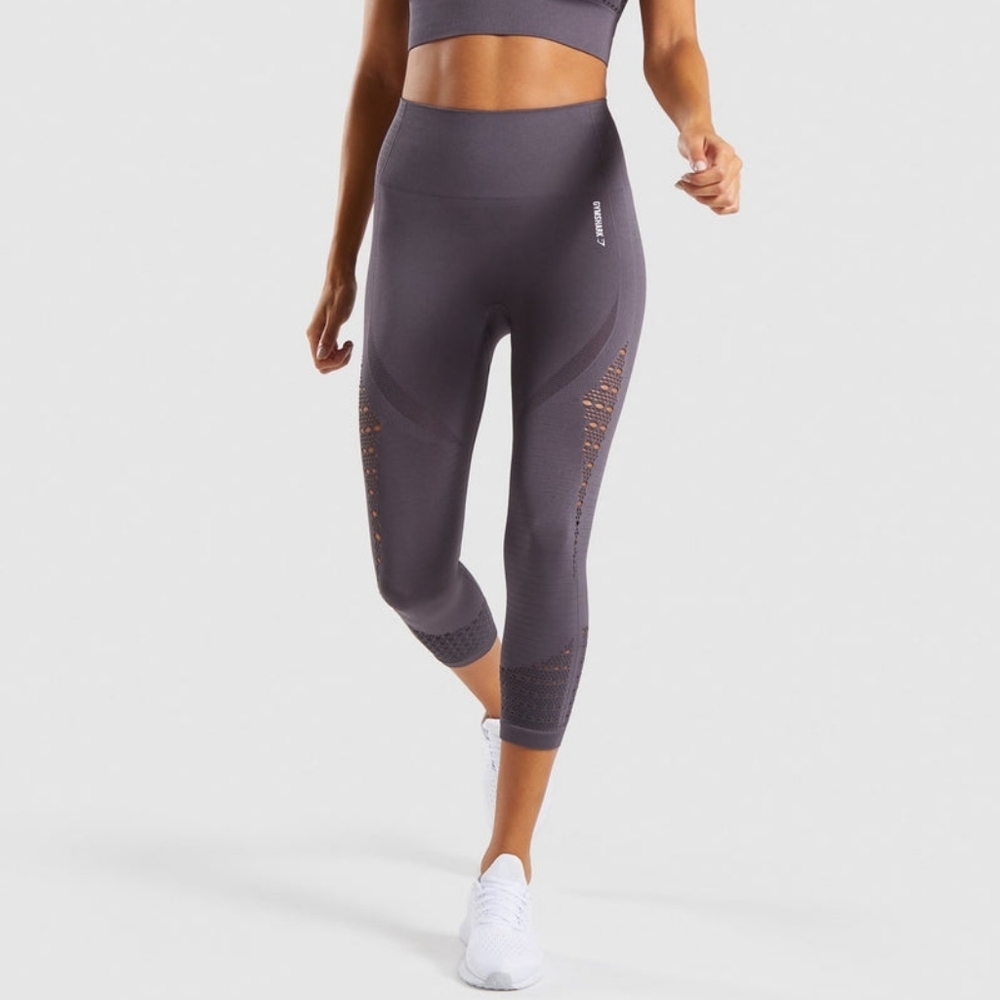 Gymshark | Energy + Seamless Crop Legging Slate Lavender Small / Extra Small